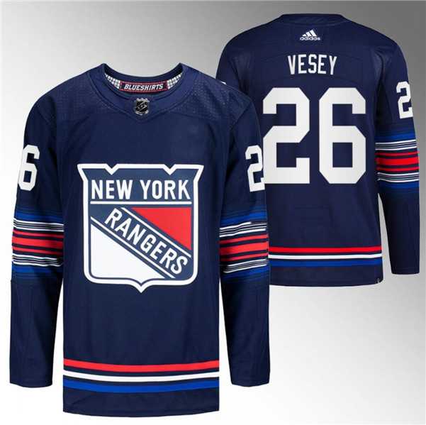 Mens New York Rangers #26 Jimmy Vesey Navy Stitched Jersey Dzhi->new york rangers->NHL Jersey